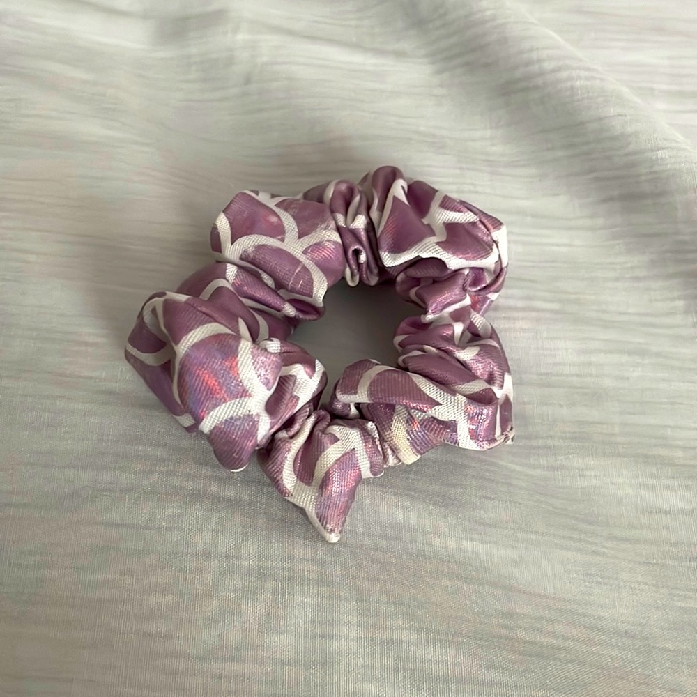 Pink metallic mermaid scrunchie